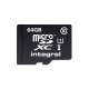 Carte mémoire Micro SD "Integral" 64gb+ adaptateur 