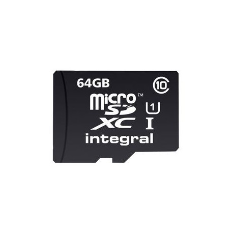 Carte mémoire Micro SD "Integral" 64gb+ adaptateur 