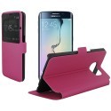 Etui portefeuille fuschia pour Samsung Galaxy S6 Edge