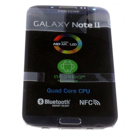 Bloc complet écran LCD + vitre tactile pour Samsung Galaxy Note 2 bleu