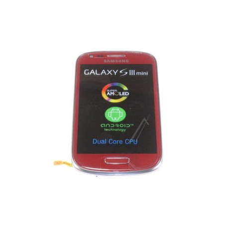 Bloc complet écran LCD + vitre tactile pour Samsung Galaxy S3 Mini Rouge