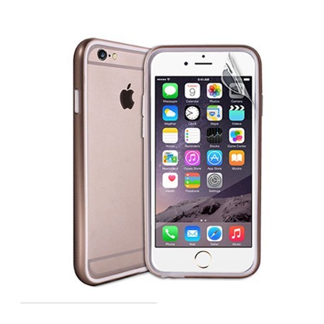 Coque bumper or pour iPhone 6 + film transparent