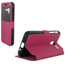 Etui portefeuille fushia avec fenêtre pour Alcatel Idol 3 (5 pouces)