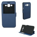 Etui housse portefeuille avec fenêtre pour Samsung Galaxy J5 bleu nuit