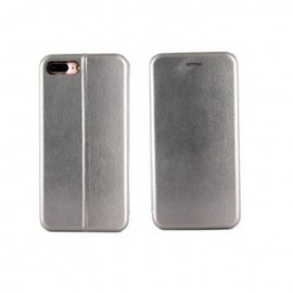 Etui portefeuille iPhone 7 Plus gris argenté