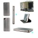 Etui portefeuille iPhone 7 gris argenté
