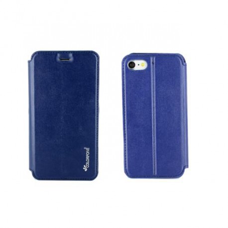 Etui portefeuille iPhone 7 Bleu Nuit à fermeture aimantée