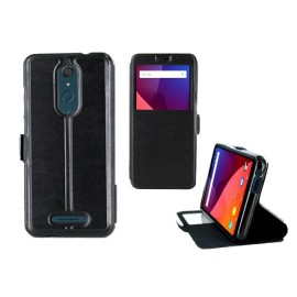 Etui portefeuille Noir avec fenêtre pour Wiko View