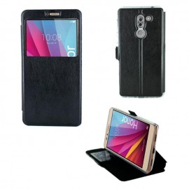 Etui portefeuille Noir avec fenêtre pour Huawei Honor 6X