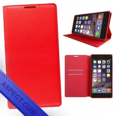 Etui portefeuille iPhone X rouge