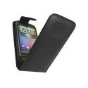 Housse HTC Desire HD rabattable cuir noir