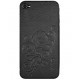 Zagg Leather Skins Black embossed Finish - Protection arrière et côtés en cuir pour iPhone 4