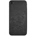 Zagg Leather Skins Black embossed Finish - Protection arrière et côtés en cuir pour iPhone 4