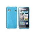 Housse etui silicone bleu pour Samsung Wave 723 S7230