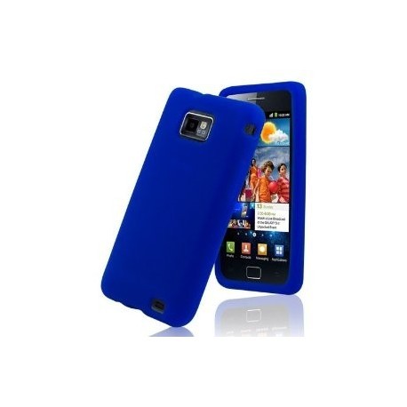 Coque silicone bleu Samsung Galaxy S2