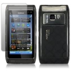 Silicone noir fumée TPU + filme de protection pour Nokia N8