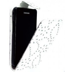 Housse Diamant en cuir pour Samsung Galaxy S2 - Blanche