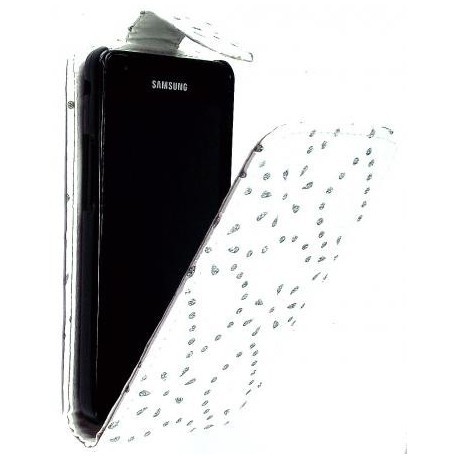 Housse Diamant en cuir pour Samsung Galaxy S2 - Blanche