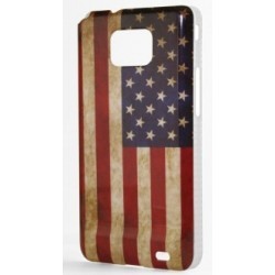 Coque rigide vintage drapeau américain Galaxy S2, états unis USA