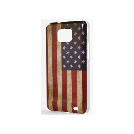 Coque rigide vintage drapeau américain Galaxy S2, états unis USA