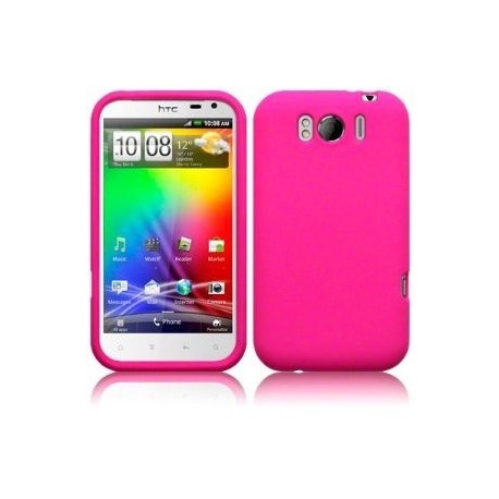 Coque silicone couleur rose pour HTC Sensation XL