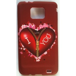 Coque i Love You en silicone pour Samsung Galaxy S2 i9100