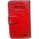 Etui cuir croco rouge pour Samsung Galaxy S2