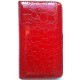 Etui cuir croco rouge pour Samsung Galaxy S2