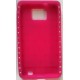 Coque silicone rose avec Strass pour Samsung Galaxy S2 i9100