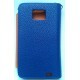 Etui Luxe en cuir pour Samsung Galaxy S2 - couleur bleu (portefeuille)