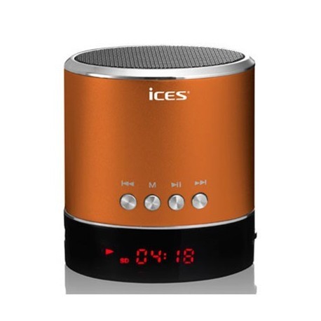 Mini Enceinte SD/USB/Jack Lenco couleur orange - compatible toute marque