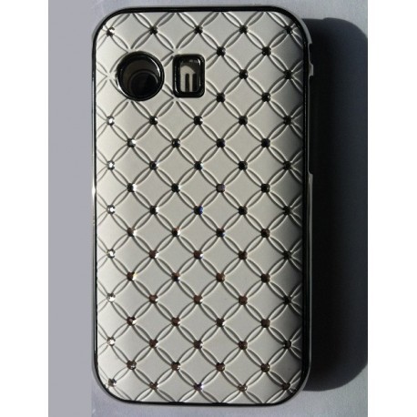 Coque Strass Samsung Galaxy Y S5360 diamants, couleur blanche