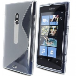 Coque silicone blanche transparente pour Nokia Lumia 800