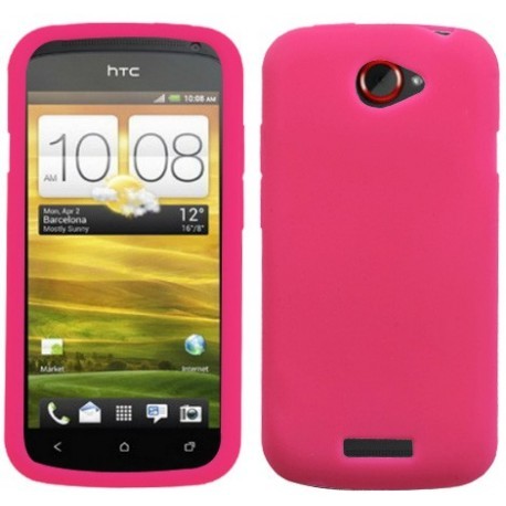 Coque rose en silicone HTC One S