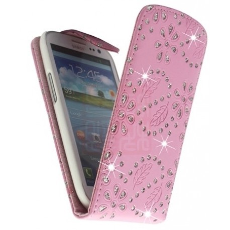 Housse Rose Strass diamants pour Samsung Galaxy S3 - étui strass