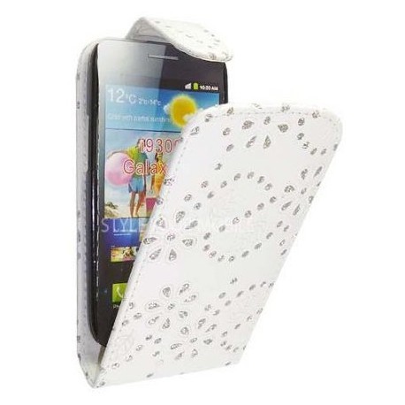 Etui strass diamants blanc pour Samsung Galaxy S3 - housse blanche