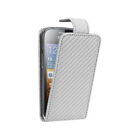 Etui blanc style carbone pour le Samsung Galaxy Ace 2