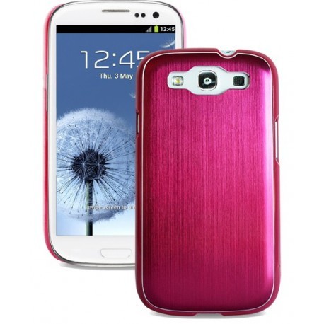 Coque métal brossé rose Samsung Galaxy S3 - marque PURO