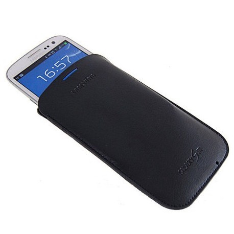 Etui vertical cuir origine bleu pour Samsung Galaxy S3