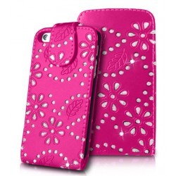Housse rose diamants strass pour iPhone 5