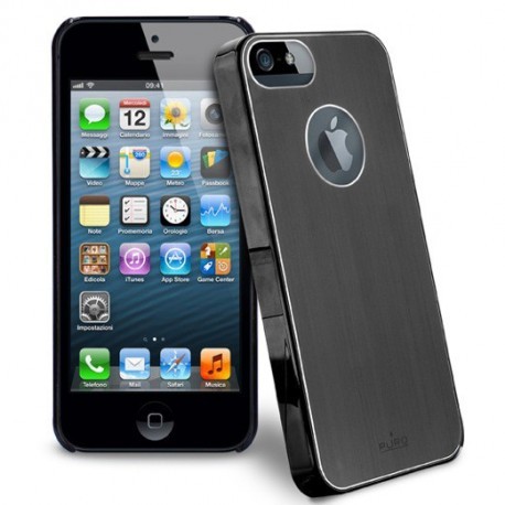 Coque protection rigide renforcée Puro couleur noire pour iPhone 5