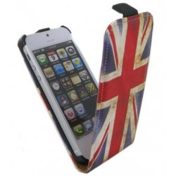 Etui à rabat drapeau Angleterre vintage pour iPhone 5