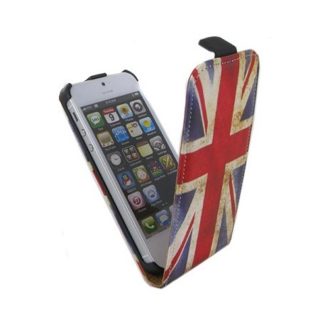Etui à rabat drapeau Angleterre vintage pour iPhone 5