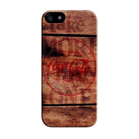 Coque officielle Coca-Cola pour iPhone 5 motif : bois