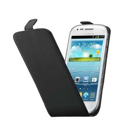 Etui cuir noir à rabat pour Samsung Galaxy S3 mini