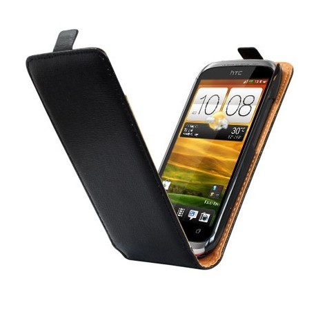 Etui cuir noir HTC Desire X - housse protection.