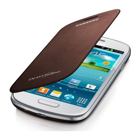 Housse marron intégrée origine Samsung Galaxy S3 Mini