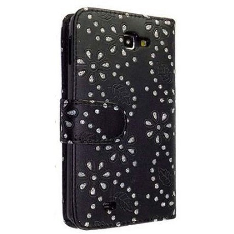 Etui noir strass diamants pour Samsung Galaxy Note 2