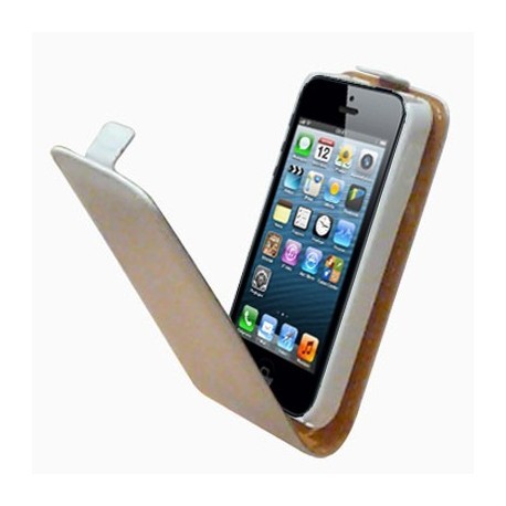 Etui luxe cuir blanc swiss charger pour iPhone 5