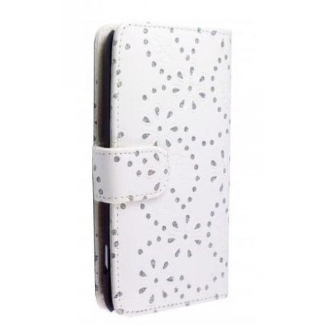 Etui strass couleur blanc pour Samsung Galaxy note 2